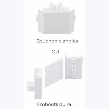 Cimaises Minirail - 2x bouchon d’extrémité ou 1x raccord d’angle