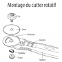 Cutter rotatif 45mm - 1 lame droite incl.