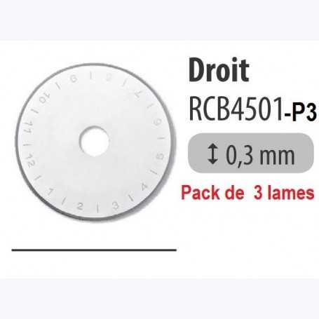 Lames 45mm DROITES - Pack 3 pièces