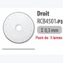 Lames 45mm DROITES - Pack 3 pièces