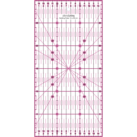 Régle de couture (quilt/patchwork) 15x30cm - ROSE